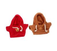 OFFIGAM 2pezzi Hoodie Per Orsetti Di Peluche Abbigliamento Carino Per Giocattoli Include Felpa e Rossa Facile Da Indossare e Lavabile