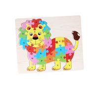 OFFIGAM 2sets Puzzle Legno Forma Animali Per Puzzle Educativi Con Alfabeto e Leone Giocattoli Didattici Per Sviluppare Abilità Cognitive e Motrici