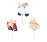 OFFIGAM 3 Pezzi Appendini Cucina in Resina Gancio Chef Decorativo, Facile da Installare, Organizzatore Elegante per Cucina e Dietro la Porta