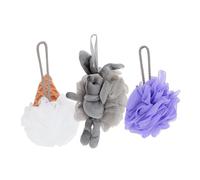 OFFIGAM 3 Pezzi Palla di fiori da bagno simpatico soffione da doccia luffa da bagno coniglietto piumino da doccia coniglio bagnoschiuma palla da doccia accessori da bagno Peluche