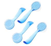 OFFIGAM 4 Pezzi Spazzola la Pulizia Viso in Plastico e Nailon con Esfoliazione Profonda e Prevenzione Punti Neri, Design Estetico Naturale per Cura Viso Quotidiana Colore Colore Casuale