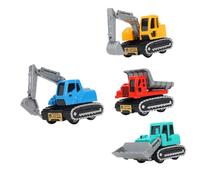 OFFIGAM 4 Pezzi Veicoli da Costruzione Giocattoli da Tiro Retro per Auto Ingegneristiche Colorati e Divertenti