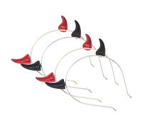OFFIGAM 4Pezzi Halloween Themed Hair Accessories Unique Devil Headbands For Birthday And Costume Parties For Women And Great For Photo Props And Creative Celebrations