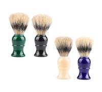 OFFIGAM 4pezzi Pennelli Per Rasatura Plastica Con Manico Ergonomico Spazzola Per Barba Setole Di Cinghiale Per Perfetta Strumenti Di Maschile Per Regali Di e Festa Del Papà