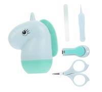 OFFIGAM 4pezzi Tagliaunghie Per Ragazzo Kit Con Forbicine Pinzette e Custodia Per Cure Quotidiane Delle Piccole