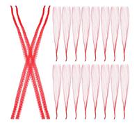 OFFIGAM 50 Sacchetti Rete per Aglio in PE Rosso, Riutilizzabili Chiusura Sicura e Design Comodo, per Conservazione e Trasporto di Cipolle e Uova