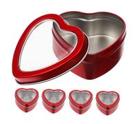 OFFIGAM 5pezzi Scatole Metallo Forma Di Cuore Contenitori Riutilizzabili e Lattina Per Caramelle Biscotti e Piccole Sorprese Per Matrimoni e Feste Speciali