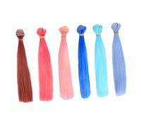 OFFIGAM 6pezzi Parrucche Lisce Setola Termoresistente per Bambole Realistiche e Versatili per Creazioni Fai Te di Acconciature Fashion