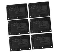 OFFIGAM 6pezzi Pochette Penne Con Tre Fori in Oxford Trasparente Organizer Ufficio Con Finestra Trasparente e Zip Astuccio Grande Capacità Per Cartelle Anelli Nero