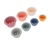 OFFIGAM 7 Tazze Colorate Silicone Impilabili per Bagnetto per Sviluppo Della Coordinazione Mano Occhio e Creatività