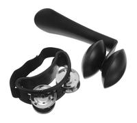 OFFIGAM Agitatore Portatile con Doppia Serie di Sonagli e Cinturino in Plastica e Metallo per Tallone per Batteristi e Chitarristi, per Spettacoli Solisti e Pratica Quotidiana