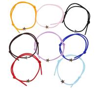 OFFIGAM Bracciale 8 Pezzi Con In Argento Per Chiusura Regolabile Bracciale Con Ciondolo A Stella Bracciale Alla Moda Per Donna Bracciale Con Ciondolo A Forma