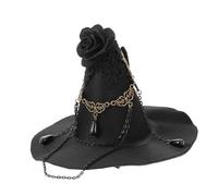 OFFIGAM Cappello Da Mago Cappello Da Festa Delle Cosplay Strega Cosplay Costume Stregoni in Maschera Da Festa Nero