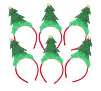 OFFIGAM Cerchietti per Chioma Natale 6 Pezzi Design a Forma di Abete, Pratici e Adatti a Tutti i Tipi di Chioma per Feste e Acconciature Natalizie