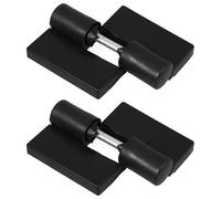 OFFIGAM Cerniere per Porte di Bagni Pubblici in Plastica Nera, Set da 2 Pezzi Cerniera Lato Sinistro e Destro Staccabile, Regolabile in Altezza, per Partizioni Wc ad Alta Resistenza e Uso