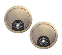 OFFIGAM Copriforo per Cavi da Scrivania 60mm in Lega di Zinco 2 Pezzi Passacavo Organizer Fili Ufficio Resistente All’usura Facile da Installare per Gestione Cavi PC e Mobili