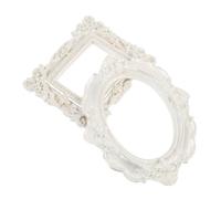 OFFIGAM Cornice per Foto Multifunzionale in Resina, Set da 2 Pezzi Forma Ovale e Quadrata, per Decorare Camera da Letto e Spazi Interni