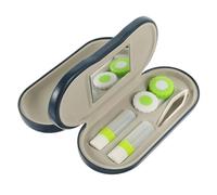 OFFIGAM Custodia Portaocchiali Doppio Strato Blu in Pu e Pelucchi, Organizer Portatile per Occhiali da Viaggio e Uso Domestico, Design Due uno Funzionale