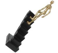 OFFIGAM Decorazione Artistica e Distintiva di Personaggio Astratta in Resina su Scala Nera e Oro Mobile e Stabile per Ufficio o Studio su Superfici Piane