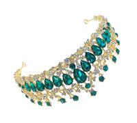 OFFIGAM Elegante Per Sposa Con Strass Accessorio Da Sposa Verde Per Cerimonie e Feste Design Unico e Brillante Perfetta Per Matrimonio e Promozioni