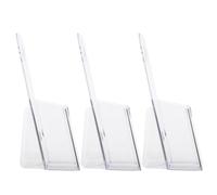 OFFIGAM Espositore Porta Brochure in Acrilico Bianco 3 Pezzi, Leggio per Volantini A4, Organizer da Tavolo per Esposizione e Organizzazione Documenti