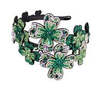 OFFIGAM Fascia Larga per Capelli Donna con Strass e Cristalli Antiscivolo Accessorio Elegante per Cerimonie Feste e Uso Quotidiano Design Flapper Vintage Verde