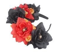 OFFIGAM Fascia Per Messicana Con Fiori e Teschi Accessorio Di Halloween Leggero e Confortevole Per Feste e Occasioni Speciali Coroncina Elegante Per Donne e Ragazze