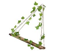 OFFIGAM Mensola Sospesa in Legno Rustico Ornamento di Edera Artificiale Luminosa, Decorazione Creativa per Camera da Letto e Balcone, Decorazione Sospesa per Festa e Arredamento Casa