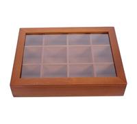 OFFIGAM Mini Wooden Tabletop Display Cabinet with Compartments Front Curio Shelf Organizer for Collectibles Trinkets And Mini Figures Solid Wood Storage Box