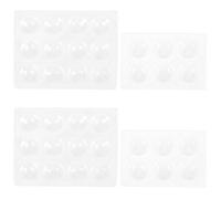 OFFIGAM Piastra Spot in Ceramica Bianca 4 Pezzi 6 e 12 Fori, Design Compatto Facile da Conservare per Laboratorio e Lezioni di Chimica