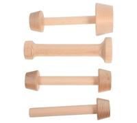 OFFIGAM Pressa per Pasta e Crostata all'Uovo in Legno Set 4 Pezzi Doppia Faccia Impugnatura Comoda, Stampo per Mini Crostate e Cheesecake, Utensile da Cucina per Uso Casalingo