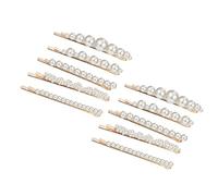OFFIGAM Set 10 Mollettoni Chioma Perle Imitazione Eleganti e Chic in Rame Bianco per Festa e Banchetto Accessori Moda per Ragazze e Donne