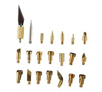 OFFIGAM Set 22 Pezzi Punte per Pirografo in Rame per Pirografia su Pelle e Legno Lavorazione Artigianale e Incisione Decorativa Professionale
