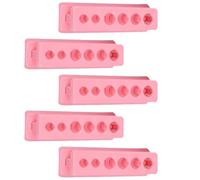 OFFIGAM Set 5 Pezzi Portaprovette in Plastica Abs Rosa, Leggero e Sicuro, Supporto per Tubi da Laboratorio per Didattica Scolastica e Esperimenti Scientifici Colore Casuale