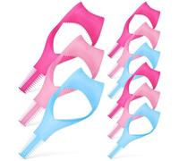OFFIGAM Set 9 Pezzi Applicatori Mascara Riutilizzabili in Plastica Pp Pettine per Sopracciglia e Scudo Protettivo per Trucco Occhi Preciso senza Sbavature