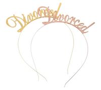 OFFIGAM Set di 2 Cerchietti in Metallo Oro e Oro Rosa Lettere Just Divorced, Accessori Chioma per Feste di Divorzio per Donne, Decorazioni Minimaliste per Chioma