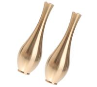 OFFIGAM Set di 2 Mini Vasi da Fiori in Rame Color Oro, Design Semplice e Unico, per Decorazioni da Tavolo e Ambienti Moderni e Raffinati