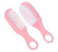 OFFIGAM Set Kit Cura Ragazzo Ragazza Spazzola Massaggiante e Pettine Rosa in Plastica per Ragazzo Ragazza per Stimolare la Circolazione e Facilitare la Pettinatura