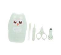 OFFIGAM Set Tagliaunghie per Bambini Piccoli Forbicine Sicurezza Gufo Mint, Kit Manicure Acciaio Inox Abs Antiscivolo per Neonati Uso Quotidiano