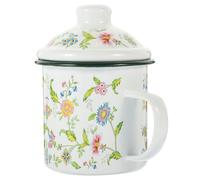 OFFIGAM Tazza da Caffè Smaltata Vintage da 500ml Presa Confortevole e Design Pastorale per Casa e Feste