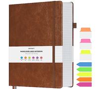 OFFIGIFT Quaderno a righe per college, grande, formato A4, con copertina rigida in pelle, 312 pagine numerate, 100 g/m², carta senza sbavature, diario a righe, per donne e uomini, scuola e ufficio
