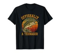 Offishally Un Adolescente Che Pesca Un Ragazzo del tredicesimo Compleanno Maglietta con Stampa Grafica Economica