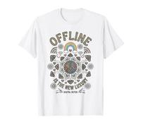 Offline È Il Nuovo Lusso | Psychedelic Peace & Rainbow Maglietta