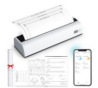 OFFNOVA Stampante portatile wireless per viaggi e casa, ufficio, stampante termica senza inchiostro, supporta lettere americane e formato A4, compatibile con iPhone Android PC con 1 rotolo di carta