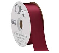 Offray Double Face Satin Craft Ribbon, 3.8cm Wide by 50-Yard Spool, Wine