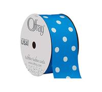 Offray Ribbon pois Grosgrain 1-1/2 "" x 9 '-Island Blu, altri, multicolore