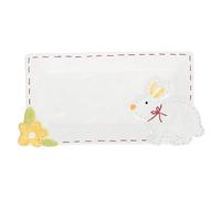 OFFSCH 1 Pc griglia di coniglio piatto piatto per piatti rettangolari Piatto per dessert piatto di coniglio pasquale piatto per la cena del coniglietto di pasqua ceramica
