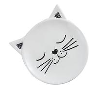 OFFSCH 1 Pz Piatto Per Bambini in Ceramica A Forma Di Gatto Adatto Al Microonde Per Servire Dolci Da Cucina