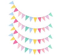 OFFSCH 1 Set Bandierine Triangolari Decorative in Lino Festone Per Feste Matrimonio E Decorazioni Casa Striscione Bunting Resistente E Versatile Per Interni Ed Esterni 4 Pezzi