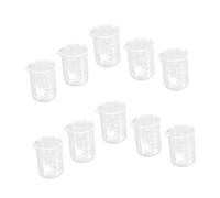 OFFSCH 10 pezzi Bicchieri Graduati Vetro da Becher Misuratori Pratici e Leggeri per Liquidi e Superficie Liscia e Graduazioni Precise per Cucina e